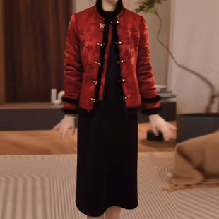 高端优雅加绒加厚外套女2025年冬季修身显瘦减龄遮肉百搭保暖上衣