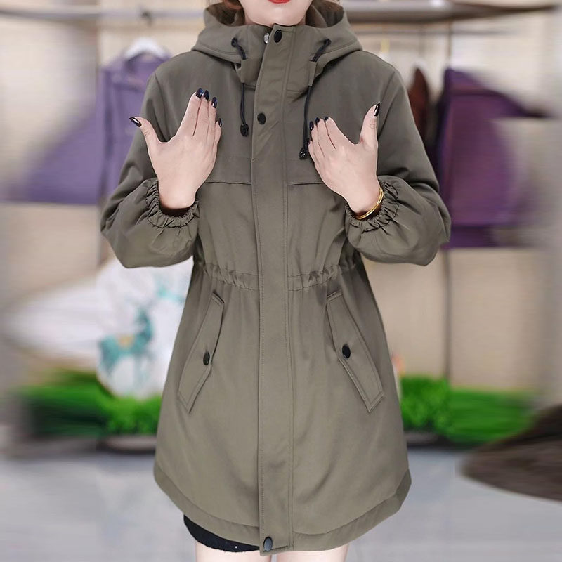时尚百搭妈妈加绒加厚大衣女2026秋冬新款休闲宽松洋气外套XL-5XL