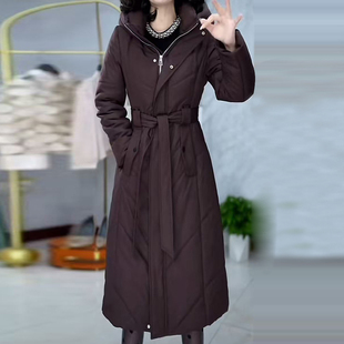 优雅贵夫人轻薄棉服女2025年冬季修身显瘦减龄遮肉中长款保暖外套