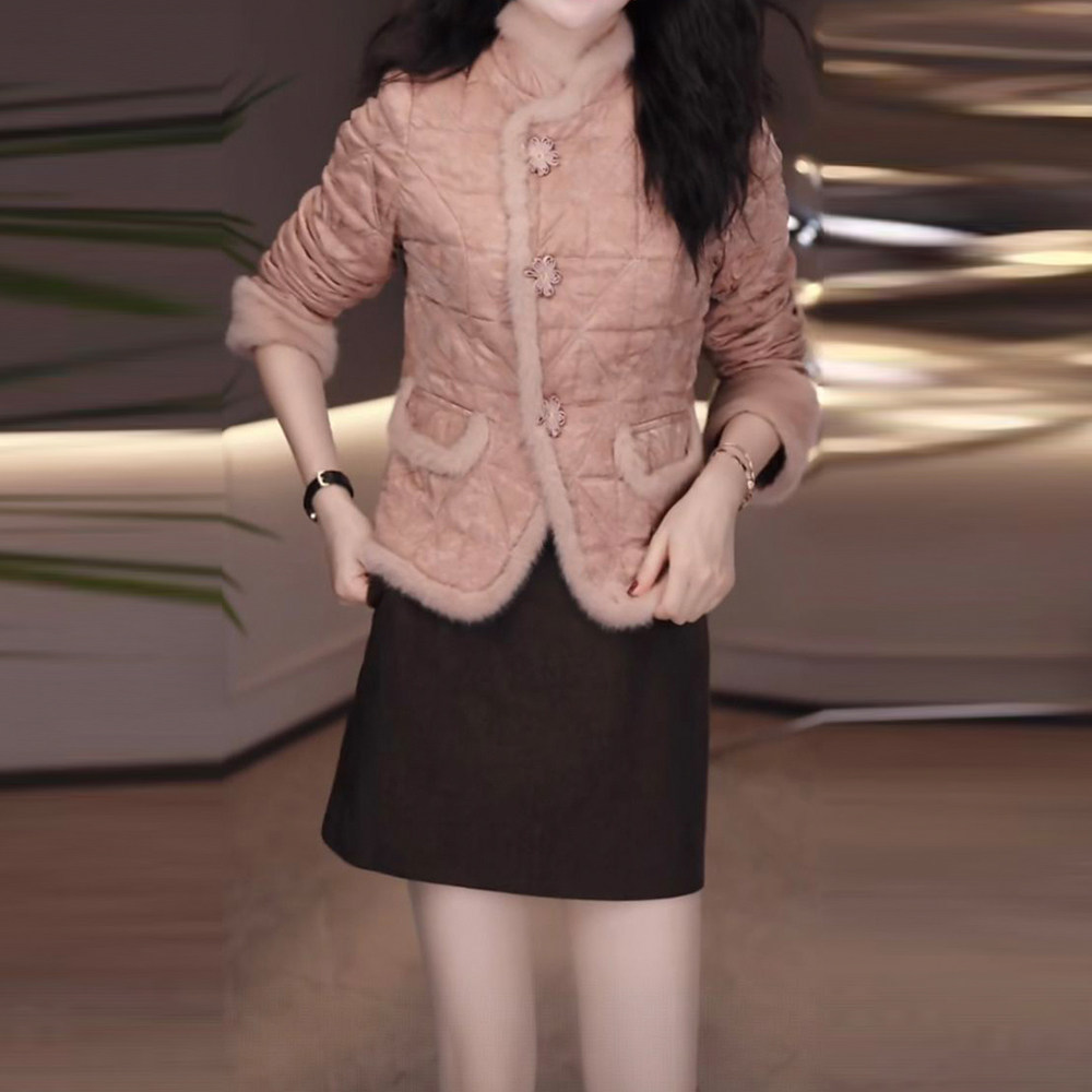 时尚精致新中式加厚棉服女2025年冬季修身显瘦减龄百搭保暖短外套