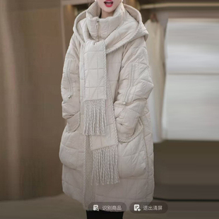 气质优雅连帽轻薄棉服女2025冬季韩版显瘦减龄遮肉中长款保暖外套