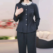 2026春季 套装 新款 修身 女 高级磨毛软精纺上衣裤 显瘦气质套装 子时尚