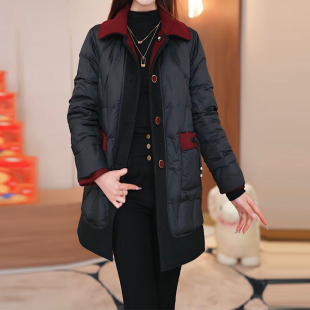 显瘦减龄中长款 修身 保暖外套 新款 高级气质双面穿羽绒服女2025冬季