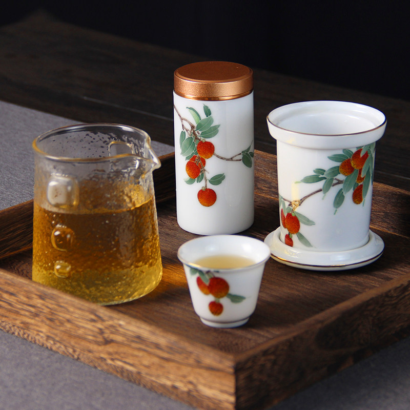 秞下五彩七头茗利双收湘醴窑旅行茶具