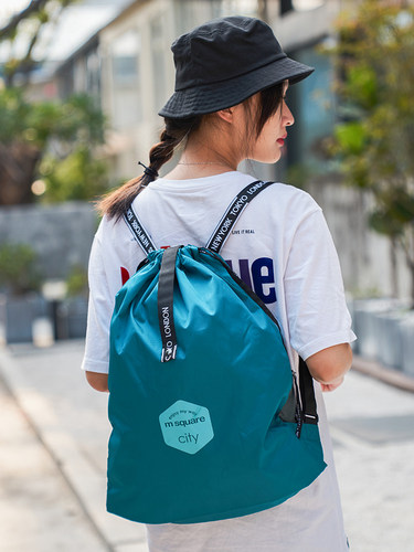 msquare可折叠旅行女轻便双肩包
