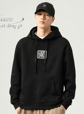 2025春季重磅国潮连帽卫衣印花百搭宽松情侣美式潮牌长袖外套帽衫