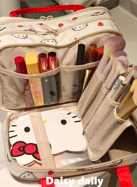 2025新款化妆收纳包大容量旅行便携洗漱包可爱卡通猫咪化妆包女