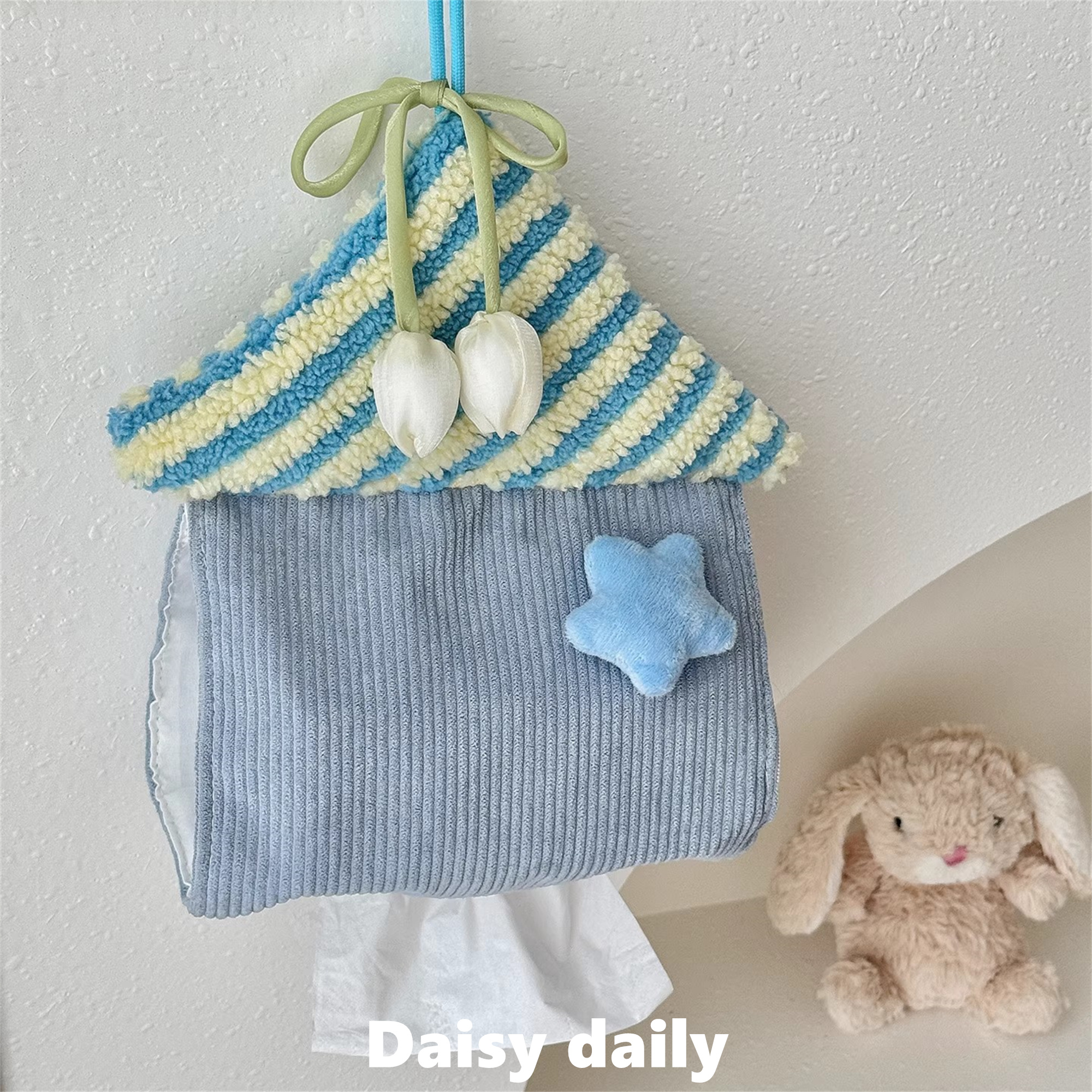 创意悬挂式小房子纸巾袋可爱布艺纸巾盒卫生间抽纸袋车载纸巾挂袋