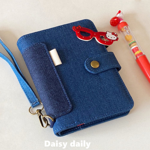 牛仔活页手账本日程本小红书同款A7卡册小众设计口袋日记笔记本子