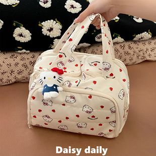 化妆包大容量双宽开口洗漱包旅行便携手提收纳袋化妆品分区收纳包