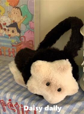 星星暹罗猫毛绒耳罩可调节护耳朵耳包学生情侣款骑行保暖耳套防冻