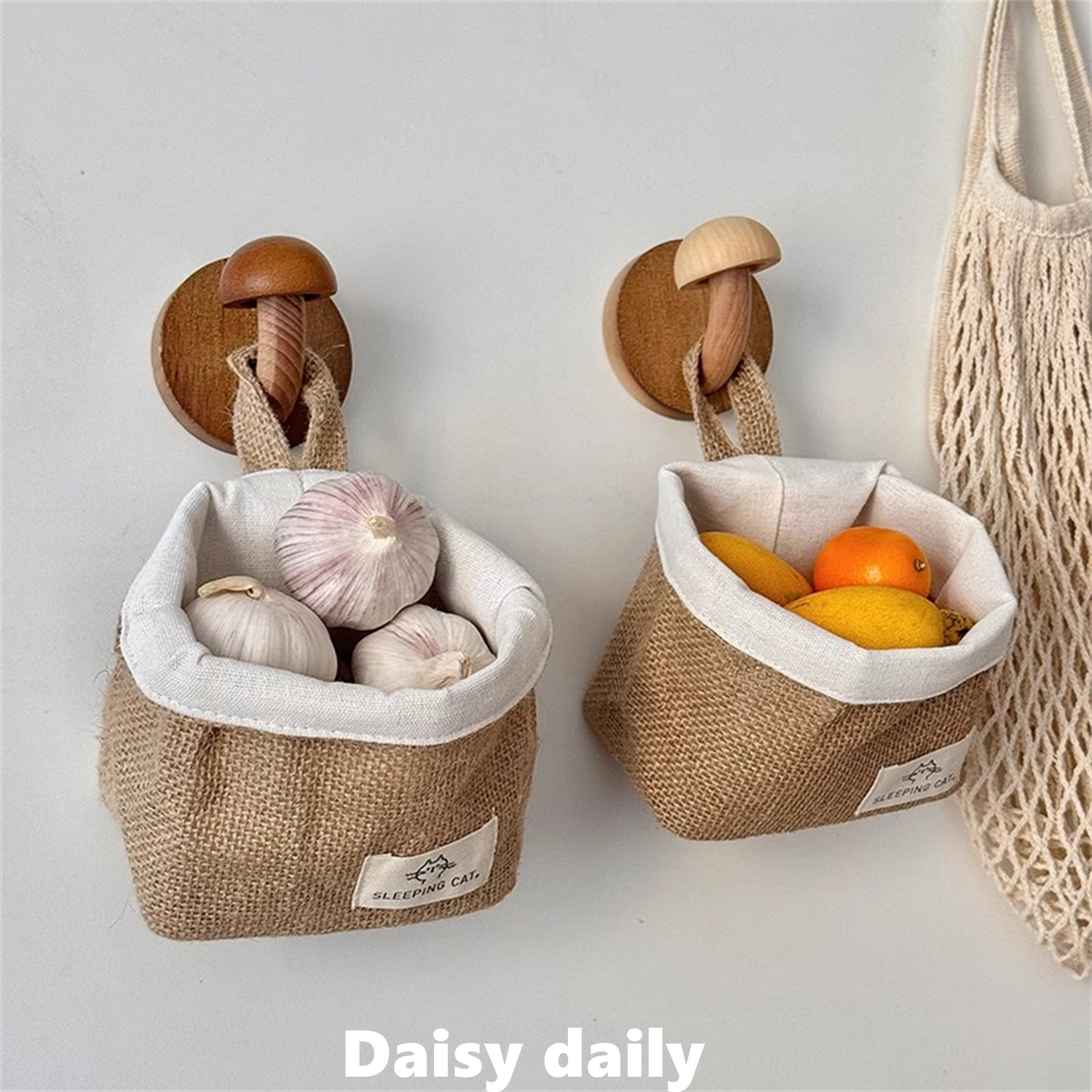 黄麻挂篮厨房葱姜蒜收纳筐壁挂编织储物杂物筐家用文具零食收纳篮,收纳整理,收纳挂袋,淘宝优惠券,粉丝福利购,淘宝优惠卷