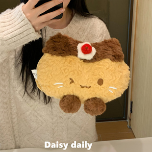 可爱面包猫咪热水袋充电防爆暖水袋冬季 毛绒暖手宝暖宝宝2026新款