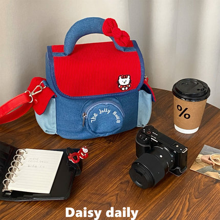 原创可爱猫咪相机包富士xt5xm5微单xt50索尼zve10佳能r50礼物包