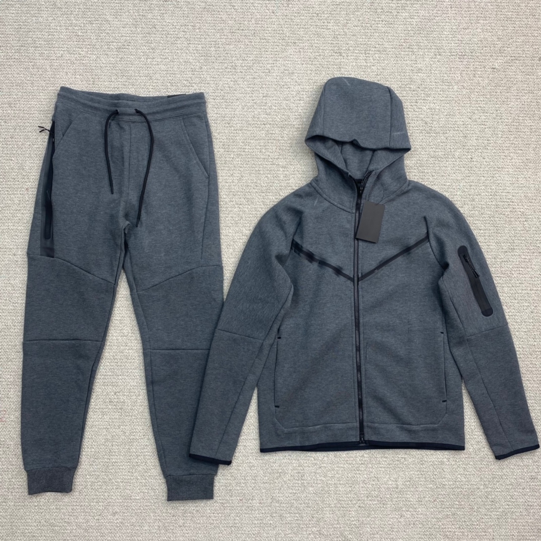 thumbnail for Set Cross Border Sports Men's Women's Spring and Autumn Air Layer Cotton Knit Hooded Zip Shirt Athleisure Jacket Sweatpants