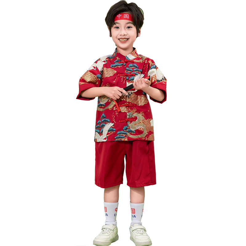 元旦儿童演出服中国风表演服小学生运动会班服幼儿园民族风唐装潮