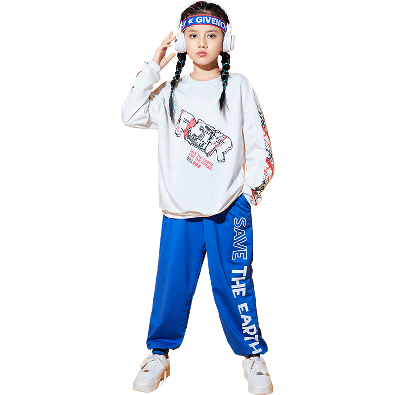 儿童啦啦队演出服春季小学生运动会开幕式服装长袖班服舞蹈表演服