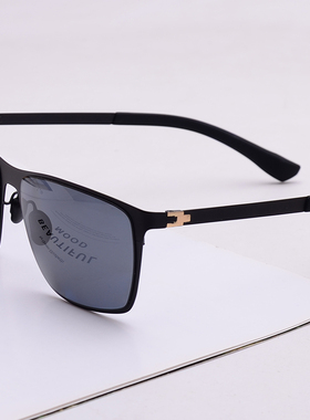 高级黑色男士方形偏光太阳镜