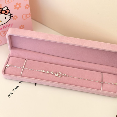 生日礼物HelloKitty皓石手链女小清新可爱银手环学生送女友渡银手