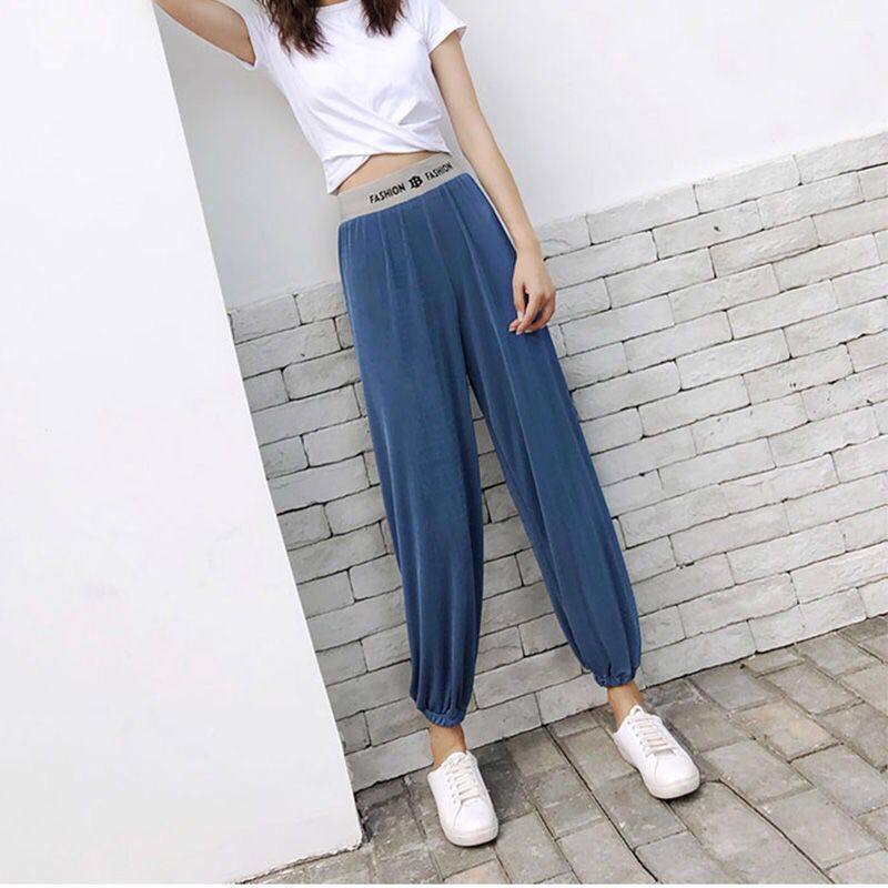 李婉君束脚休闲冰丝坠感阔腿裤女夏季薄款显瘦高腰垂感直筒拖地裤