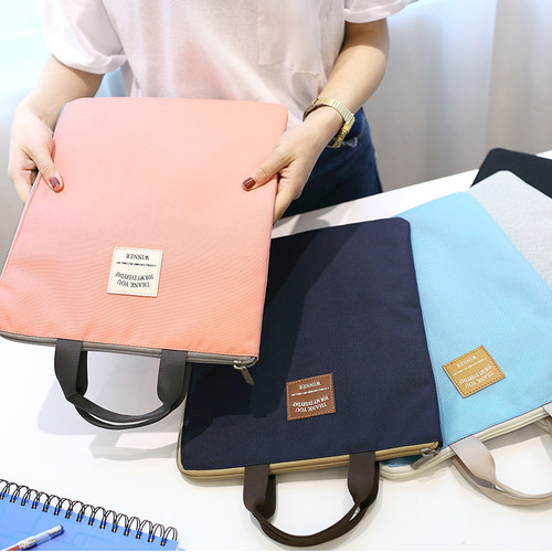 帆布防水包女手提商务logo文件袋