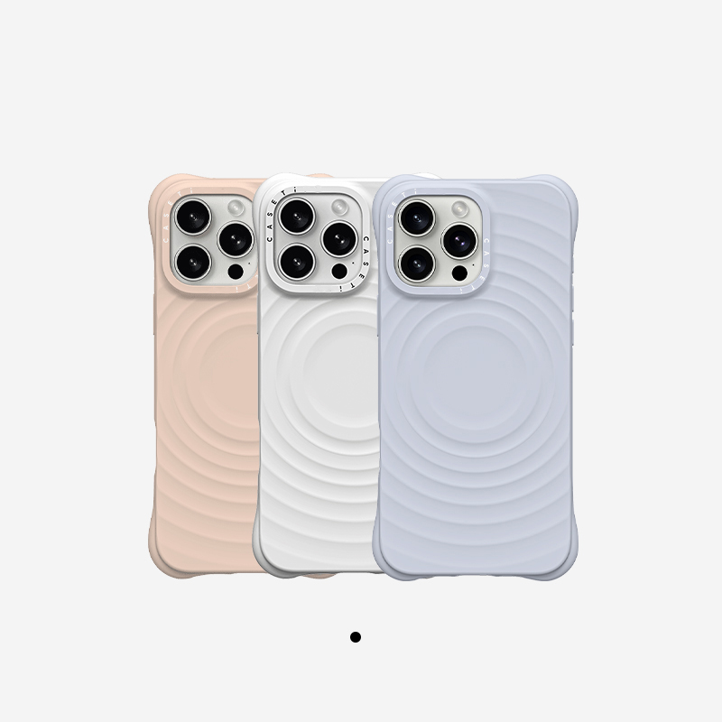 华强北代购顶版CASETi白色FY波漾壳MagSafe波浪适用苹果iPhone15/16/ProMax/14/13/Pro/PM磁吸防摔硅胶手机壳