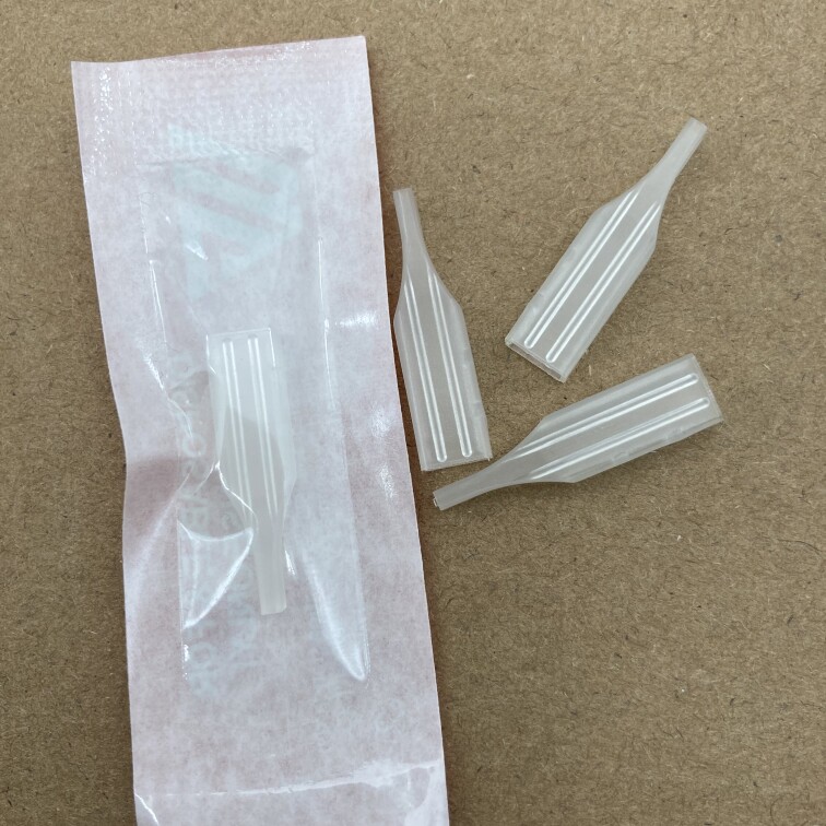 50个装半永久双芯纹绣机器三枪针帽透明方形针帽一次性独立包装