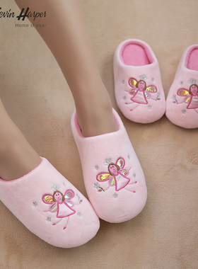 亲子款冬儿童棉拖鞋居家女童室内家居防滑保暖可爱卡通蝴蝶棉拖鞋