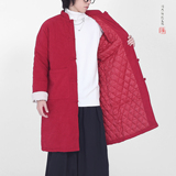 冬2025过年红灯芯绒唐装棉衣红中长款棉袄外套A227-P168，男装棉衣，钱塘7008(原4008)