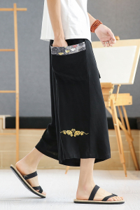 A4007中国风大码2021棉麻 汉服唐装 古风哈伦裤 宽松七分裤p65图片