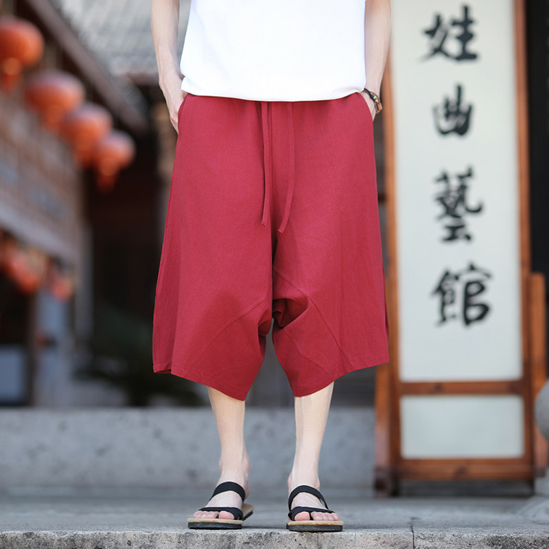 风大码夏2026春夏 汉服  哈伦裤 袋鼠裤七分裤A4013-p45图片