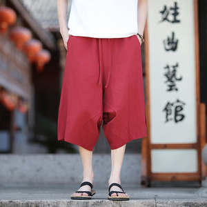 风大码夏2026春夏 汉服 哈伦裤 袋鼠裤七分裤A4013-p45图片
