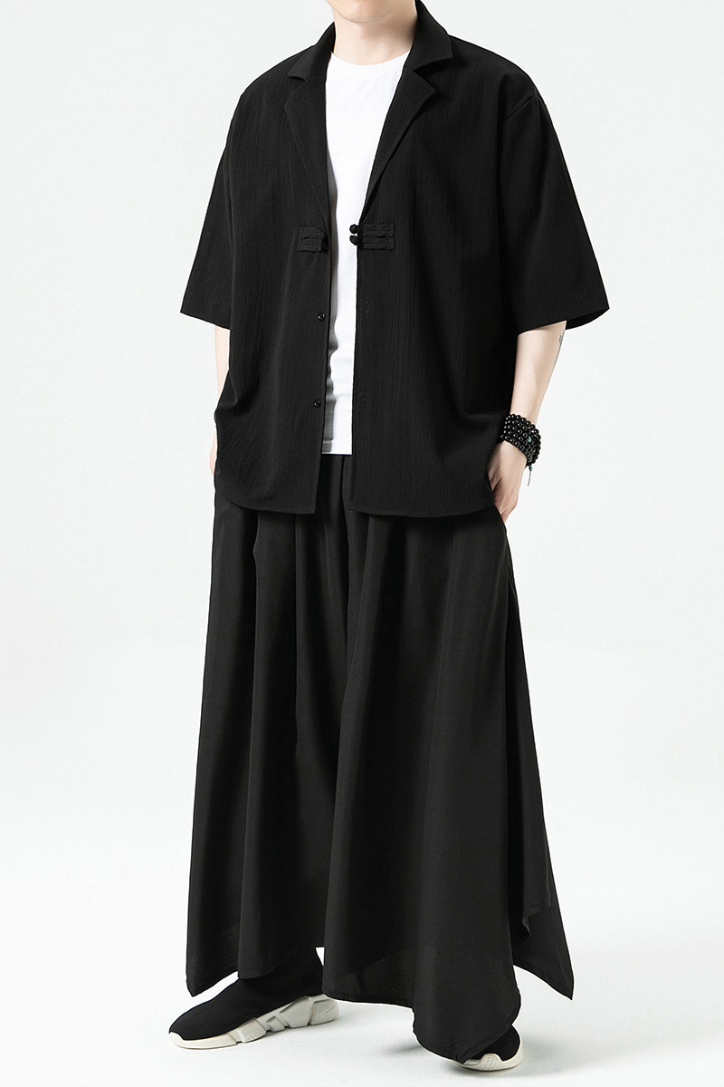 2026夏新风改良短袖汉服西装/西服领外套A892-p65,男装T恤,钱塘7008(原4008)