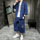 新夏2026大码风刺绣款开衫套装汉服套装A730*p100，男装休闲套装，钱塘7008(原4008)