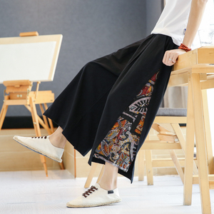 A4016中国风大码2021 汉服古风 大裤哈伦裤 宽松九分裤p60图片