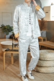 A1093秋冬装新品风2020提花复合布汉服套装，男装民族服装，钱塘7008(原4008)