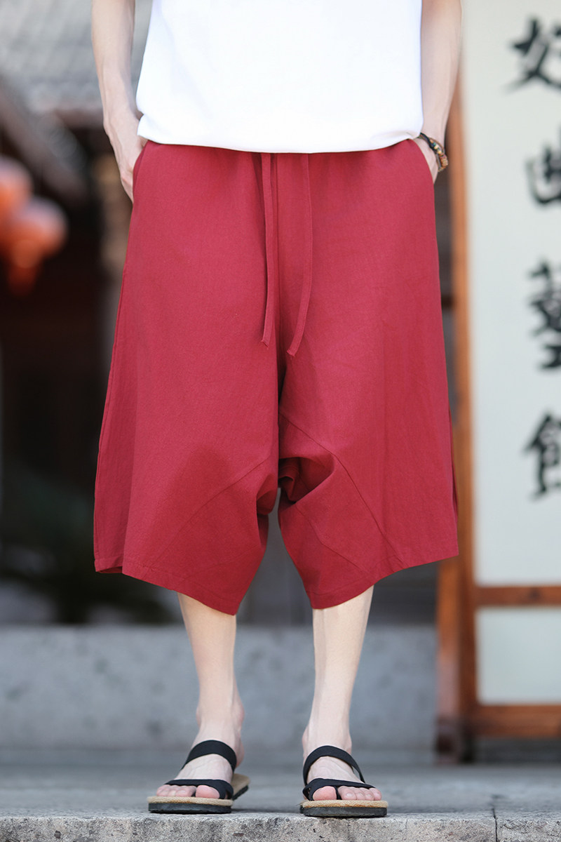 风大码夏2026春夏汉服哈伦裤袋鼠裤七分裤A4013-p45,男装牛仔裤,钱塘7008(原4008)