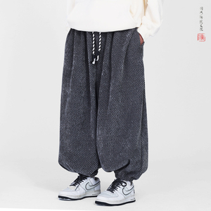 雪尼尔加厚斜纹提花 新款秋冬 2025宽松版哈伦 灯笼裤A560-p78图片