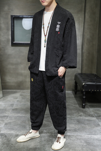 A1085*春夏2021大码中国风 加厚提花款龙凤 开衫 汉服套装p100图片