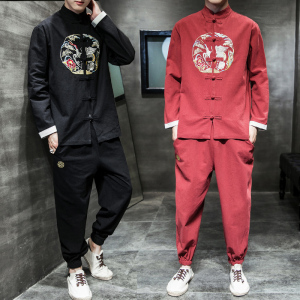 A780*秋冬2021大码中国风  棉麻盘扣 汉服套装p125(不低148)图片