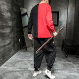 A800*秋冬人气风2020善恶不褪色印花大码长袖套装，男装套装，钱塘7008(原4008)