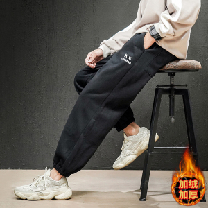K109*简约主推2021 加绒加厚款 针织休闲裤子P55图片