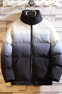 J196砖墙渐变撞色 双十二主推2020冬M-5XL大码 立领棉衣棉服P120图片