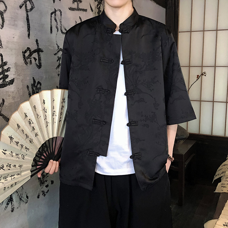 凤凰提花夏季新品2026风汉服短袖衬衫/衬衣A688-p65，男装T恤，钱塘7008(原4008)