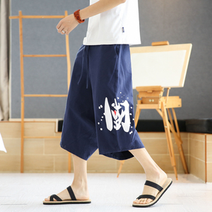 风大码夏2026春夏 汉服  哈伦裤 袋鼠裤七分裤A4012-p45图片