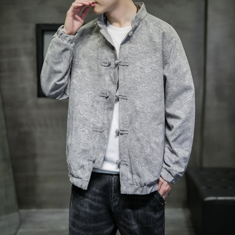 A6003风大码2021中龙花纹 唐装 汉服盘扣 夹克外套图片