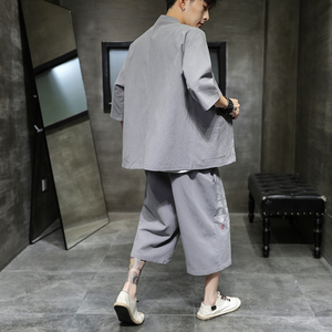 A1070*套结2021中国风 仙鹤刺绣款 开衫套装 汉服套装p100图片