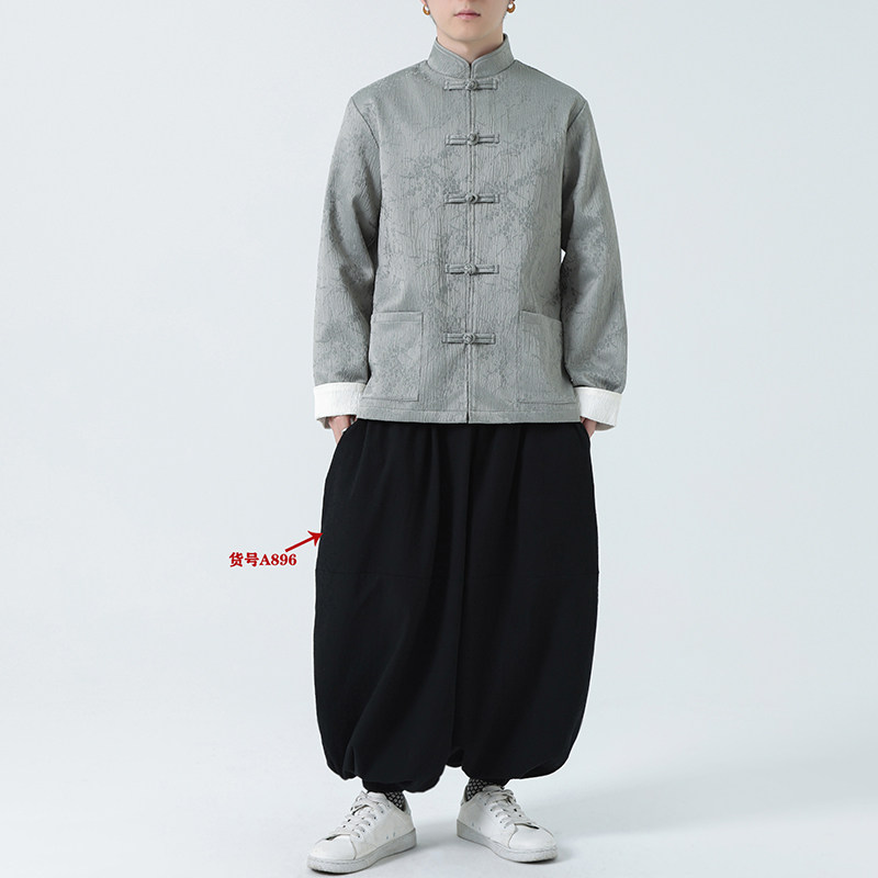 有货提花2026春新中式红婚礼唐装汉服外套A650-P110,男装民族服装,钱塘7008(原4008)