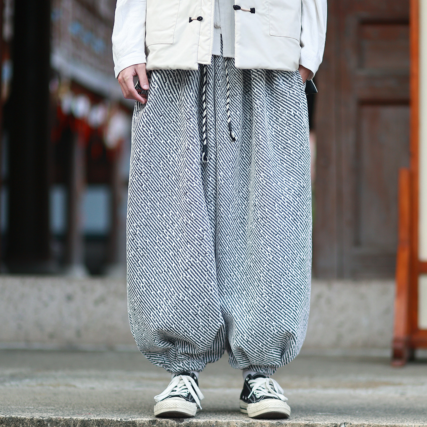雪尼尔加厚斜纹提花新款秋冬2025宽松哈伦灯笼裤A560-p78,男装休闲裤,钱塘7008(原4008)