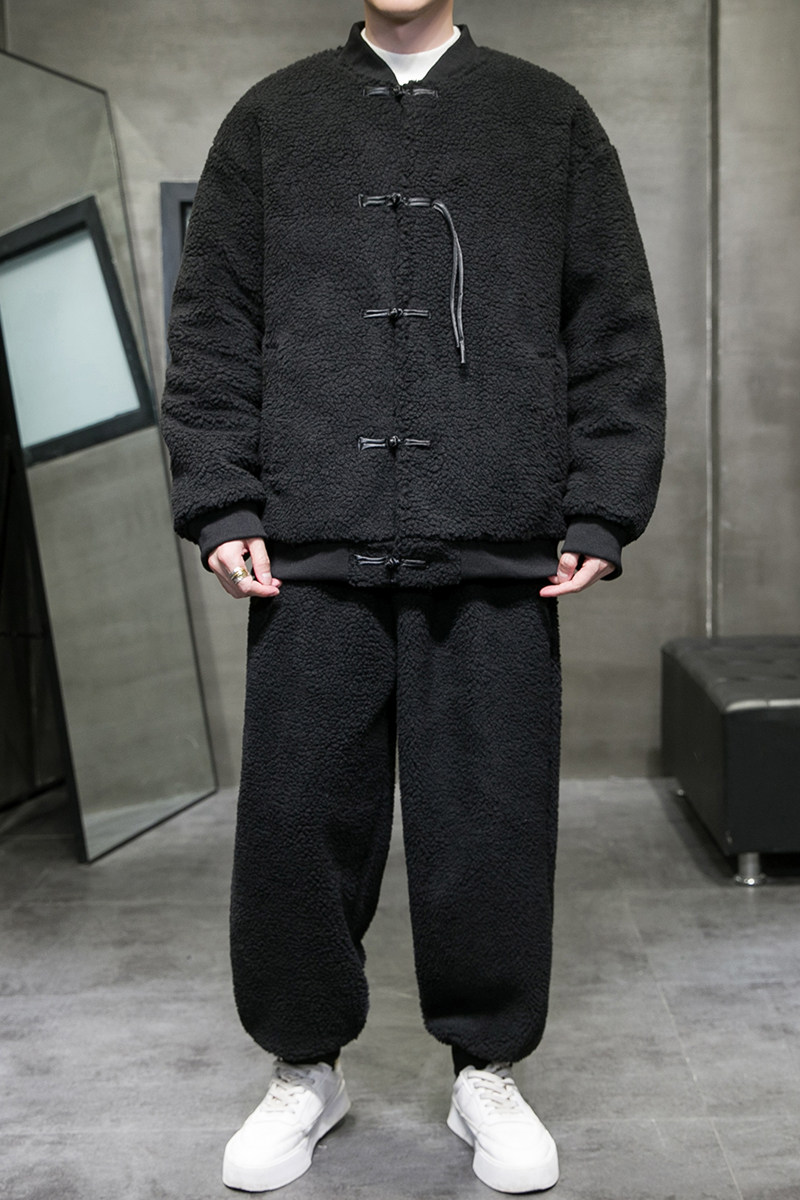 A338-P100特价2025羊羔毛套装唐装棉衣加厚汉服棉袄外套套装,男装棉衣,钱塘7008(原4008)